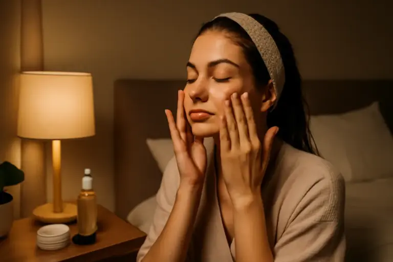 Routine viso serale naturale: la manovra spesso saltata che aiuta il rinnovamento cellulare notturno